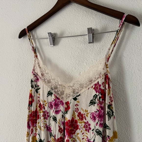 Floral Lace Trim Cami Top Size 1X Self Esteem Boho Flirty Romantic Vintage Charm - Picture 6 of 12